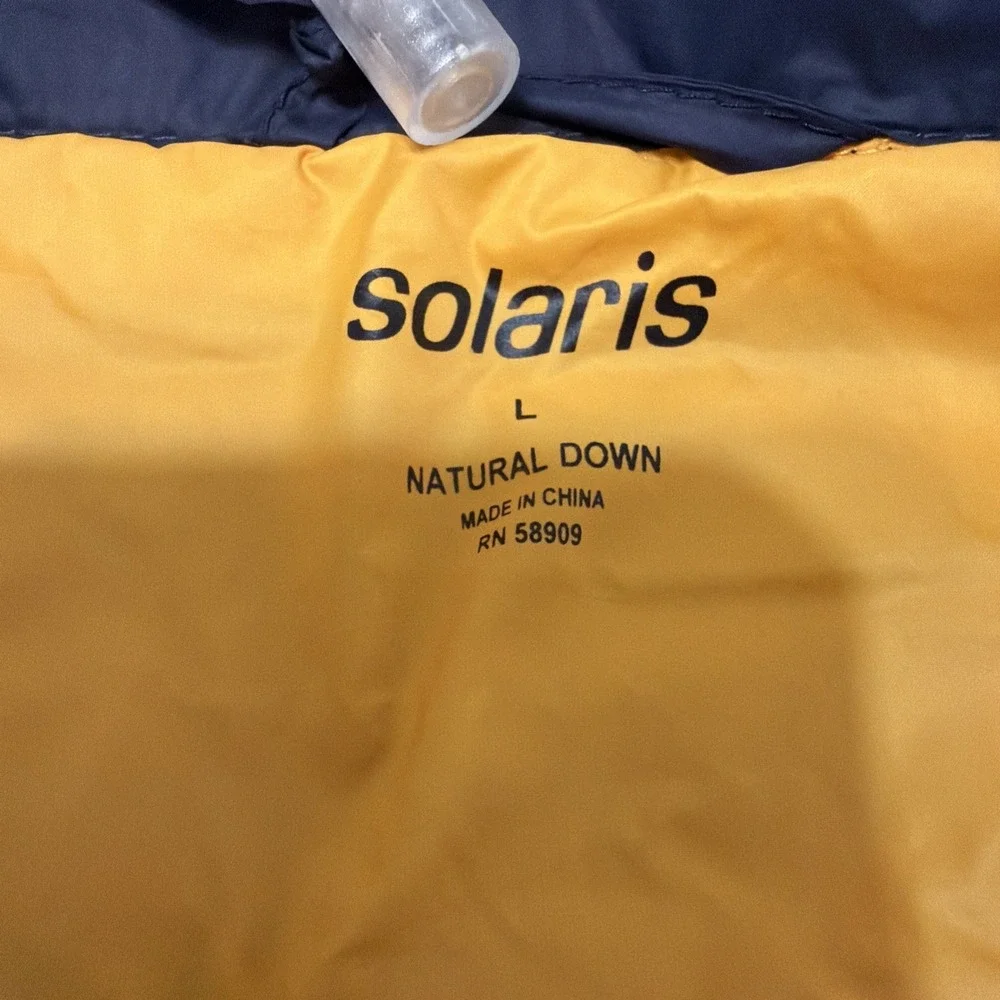 Solaris Blue Natural Down Duck Down Puffer Vest Size Large